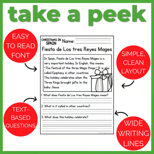 200+ Christmas Around the World Reading Comprehension Passages + Questions