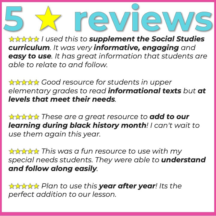 Black History Month Reading Comprehension Passages + Questions