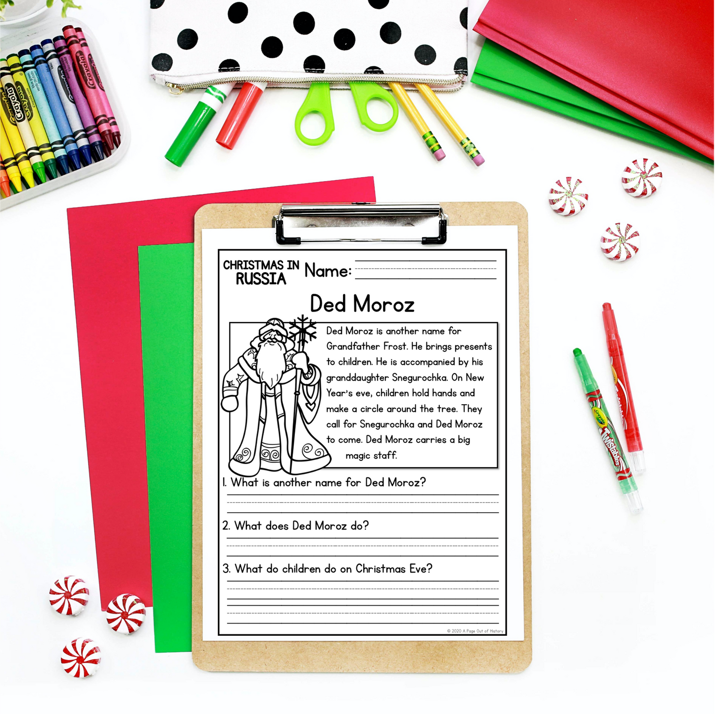 Christmas in Russia Reading Comprehension Passages + Questions