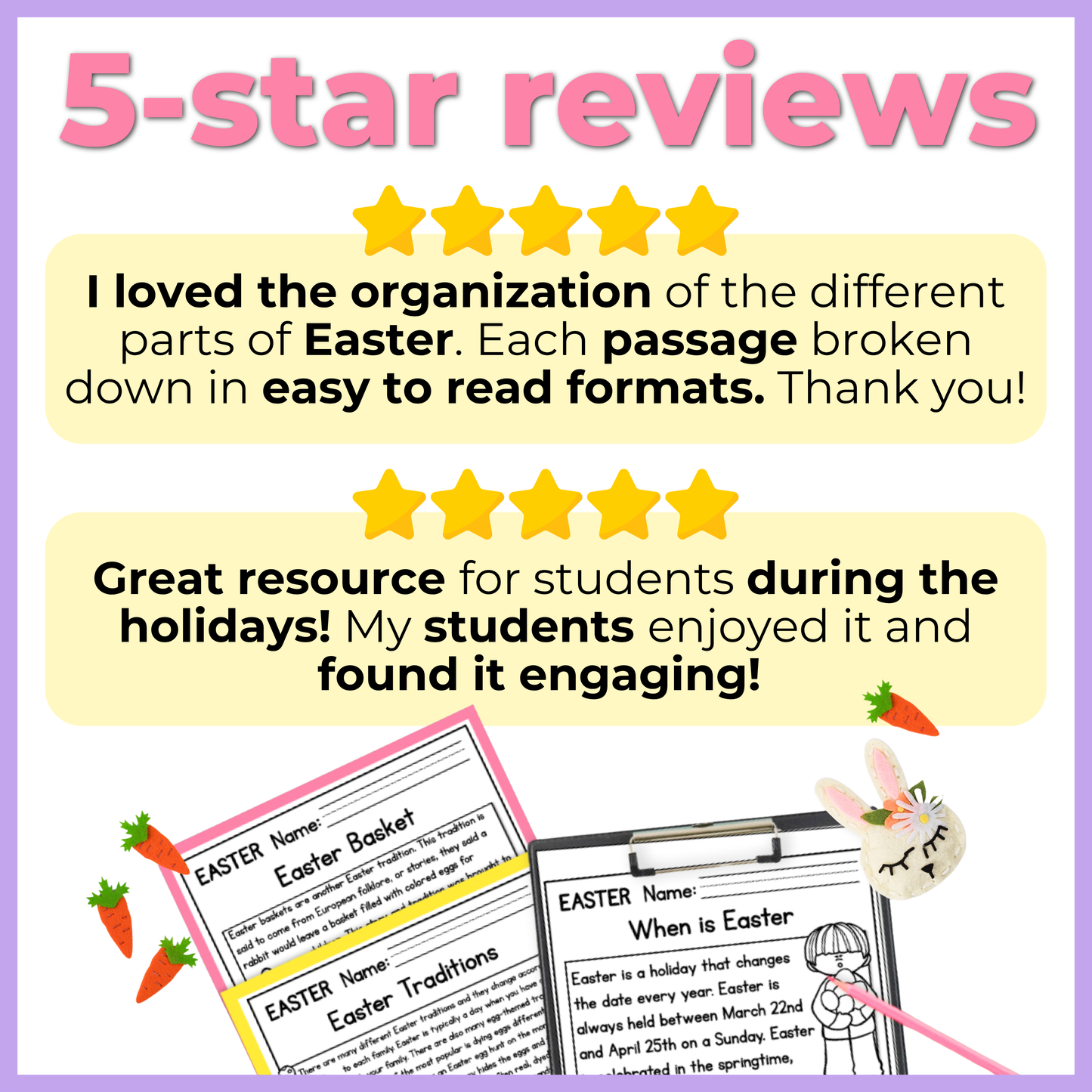 Easter Reading Comprehension Passages + Questions