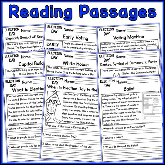 Election Day Reading Comprehension Passages + Questions