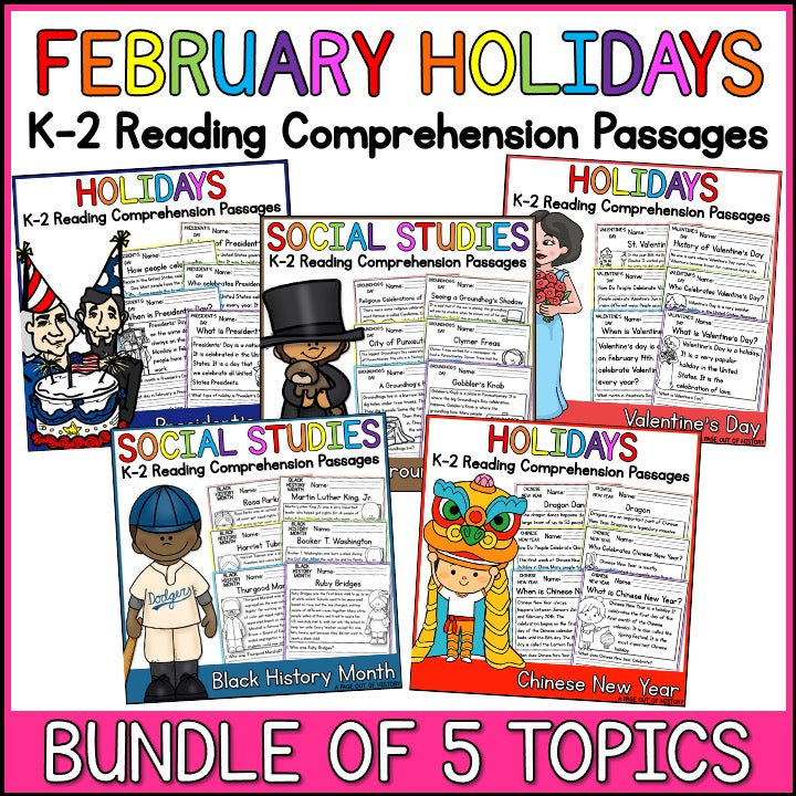 February Holidays Reading Comprehension + Questions