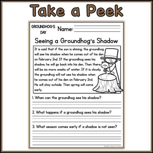 Groundhogs Day Reading Comprehension Passages + Questions