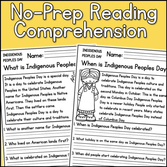 Indigenous Peoples Day Reading Comprehension Passages + Questions