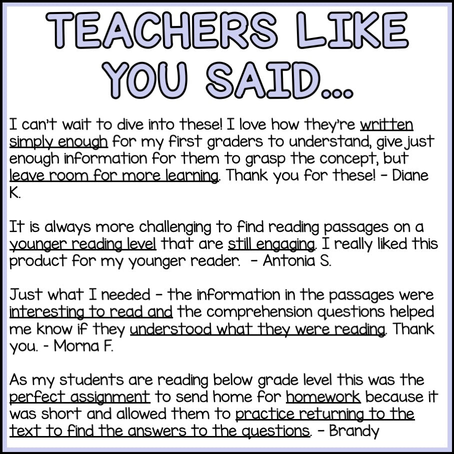 New Year’s Day Reading Comprehension Passages + Questions