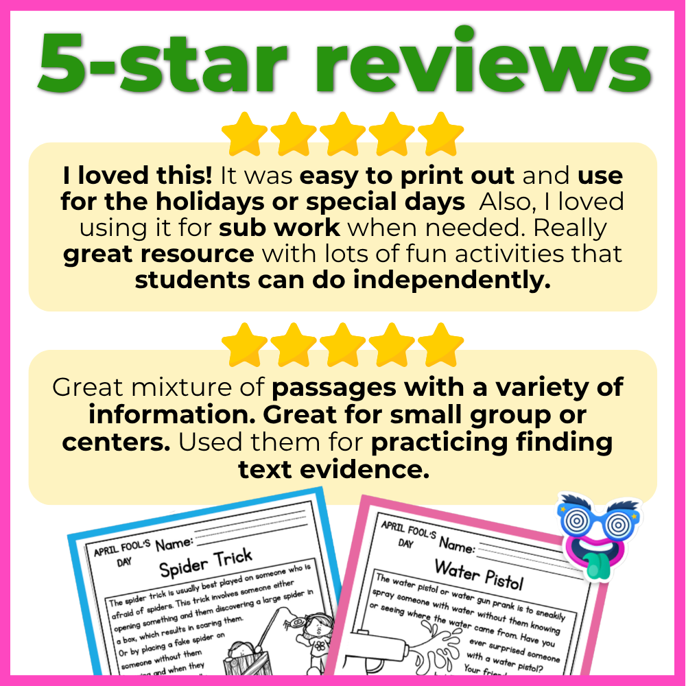 Spring Reading Comprehension Passages +Questions