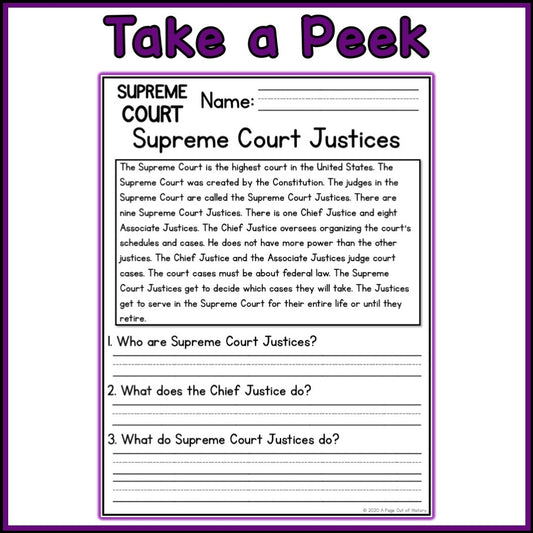 Supreme Court Reading Comprehension Passages + Questions
