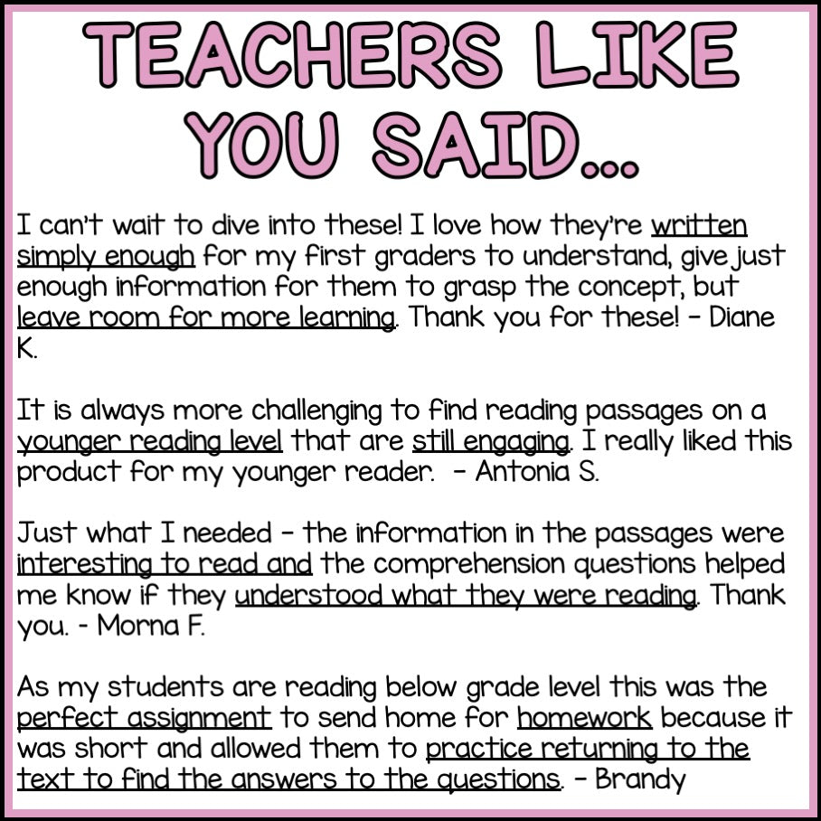 World Holidays Reading Comprehension Passages + Questions