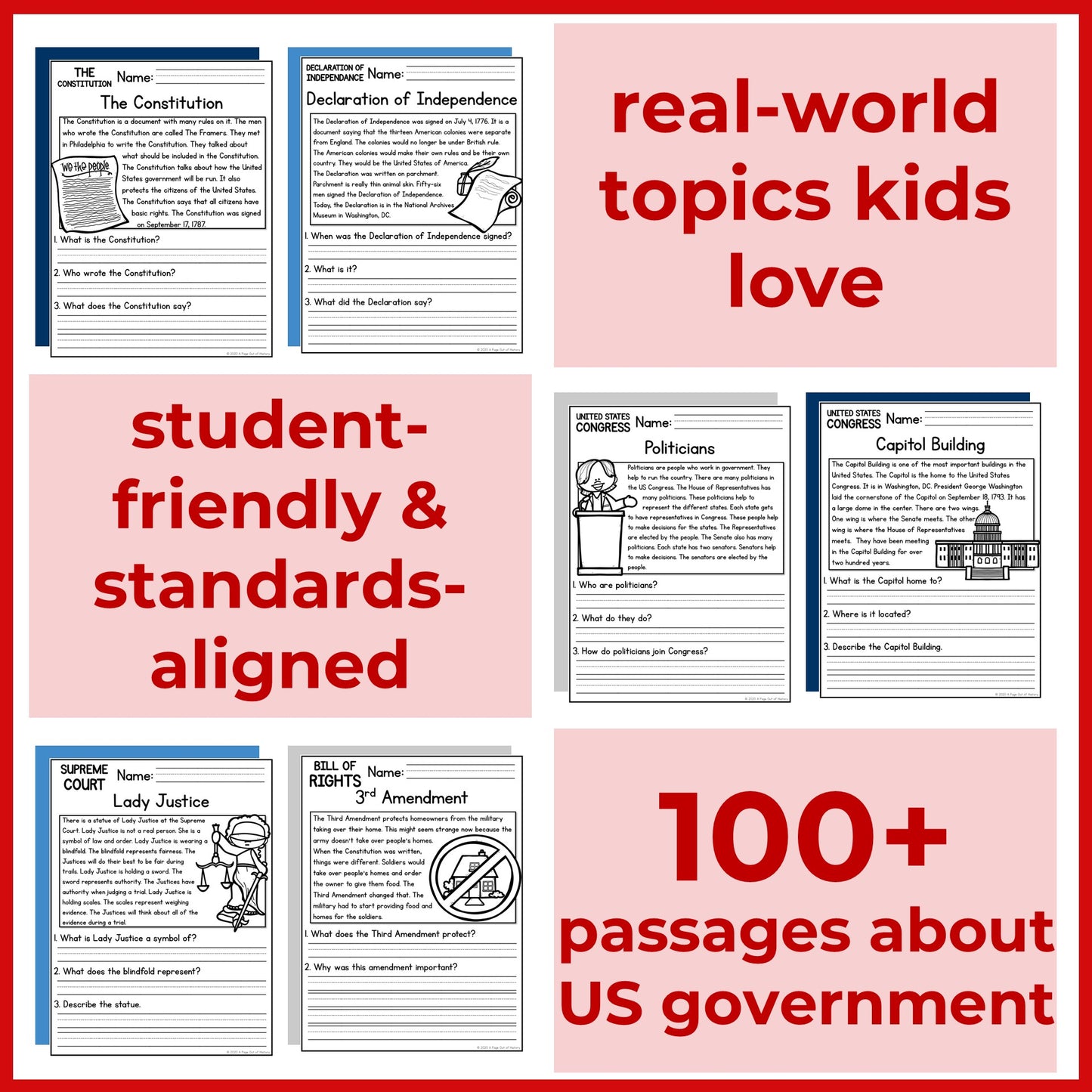100+ Government Reading Comprehension Passages + Questions