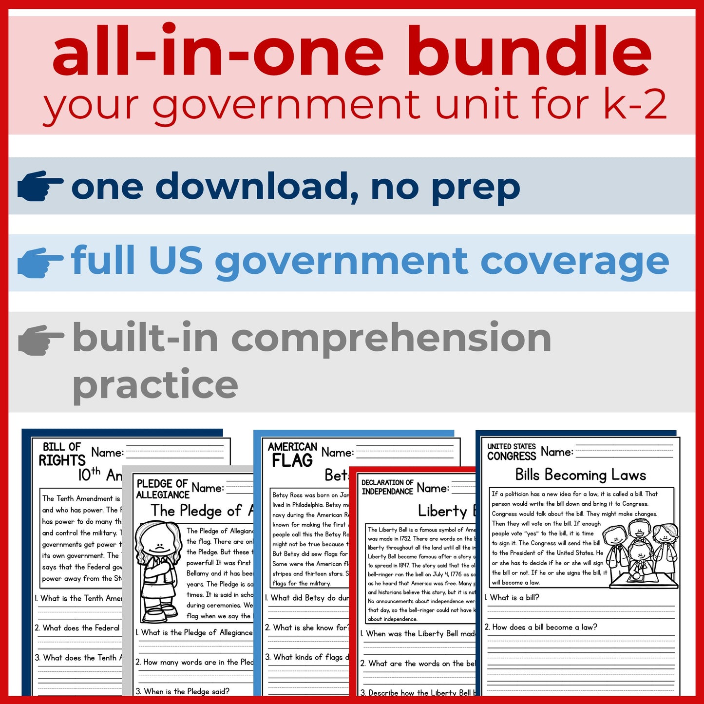 100+ Government Reading Comprehension Passages + Questions