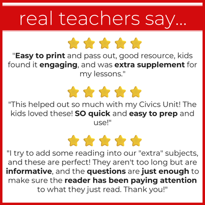 100+ Government Reading Comprehension Passages + Questions