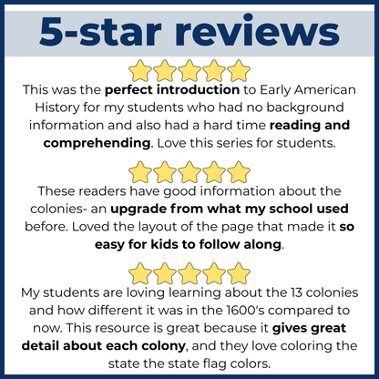 13 Colonies Reading Comprehension Passages + Questions