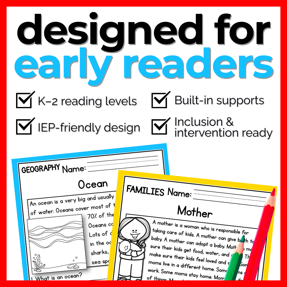 150+ Special Education Reading Comprehension Passages + Questions