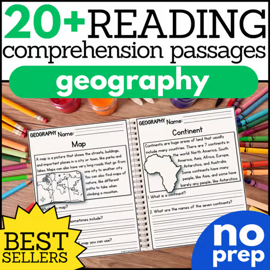 20+ Geography Reading Comprehension Passages + Questions