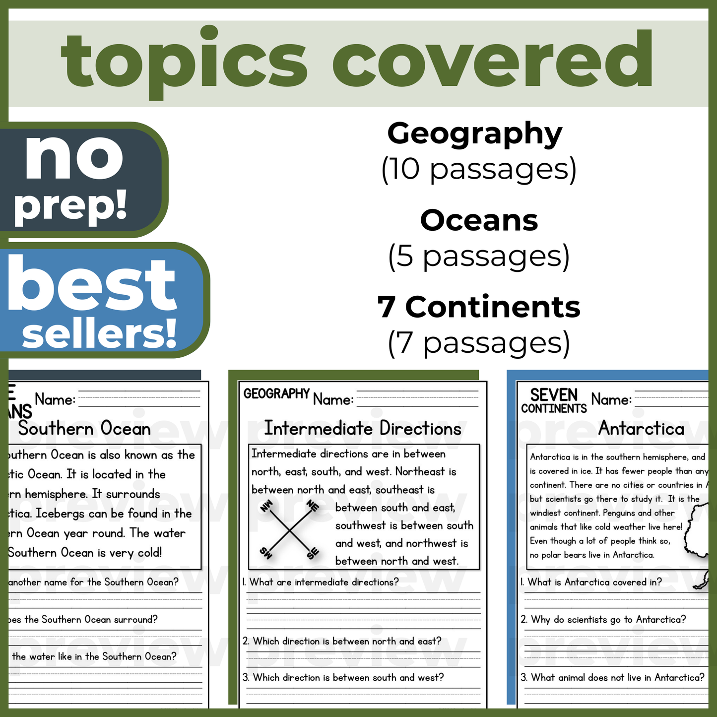 20+ Geography Reading Comprehension Passages + Questions