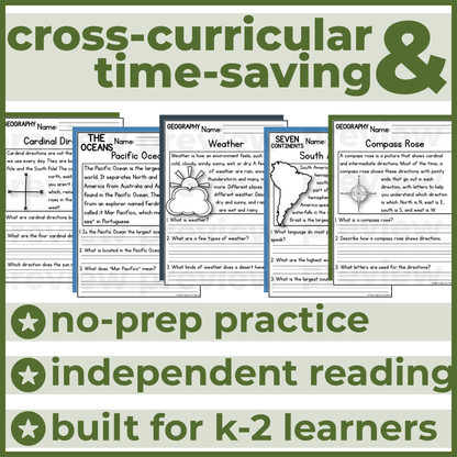 20+ Geography Reading Comprehension Passages + Questions
