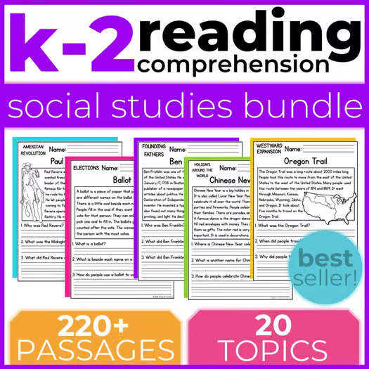 220+ Reading Comprehension Passages + Questions