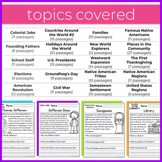 220+ Reading Comprehension Passages + Questions