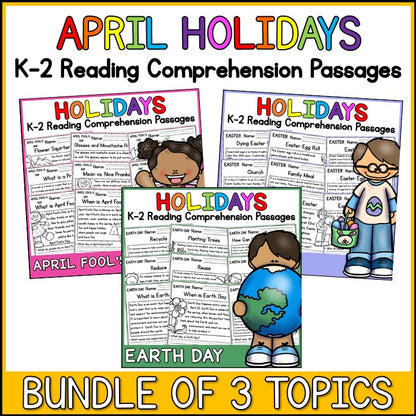 30+ April Holidays Reading Comprehension Passages + Questions