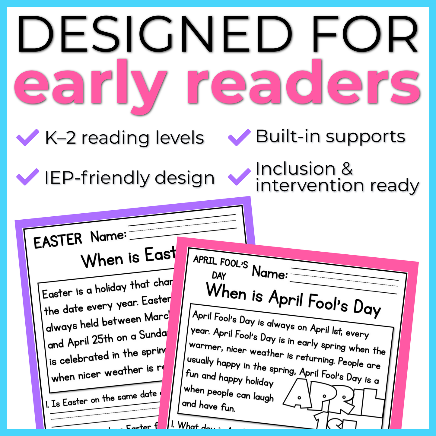 30+ April Holidays Reading Comprehension Passages + Questions
