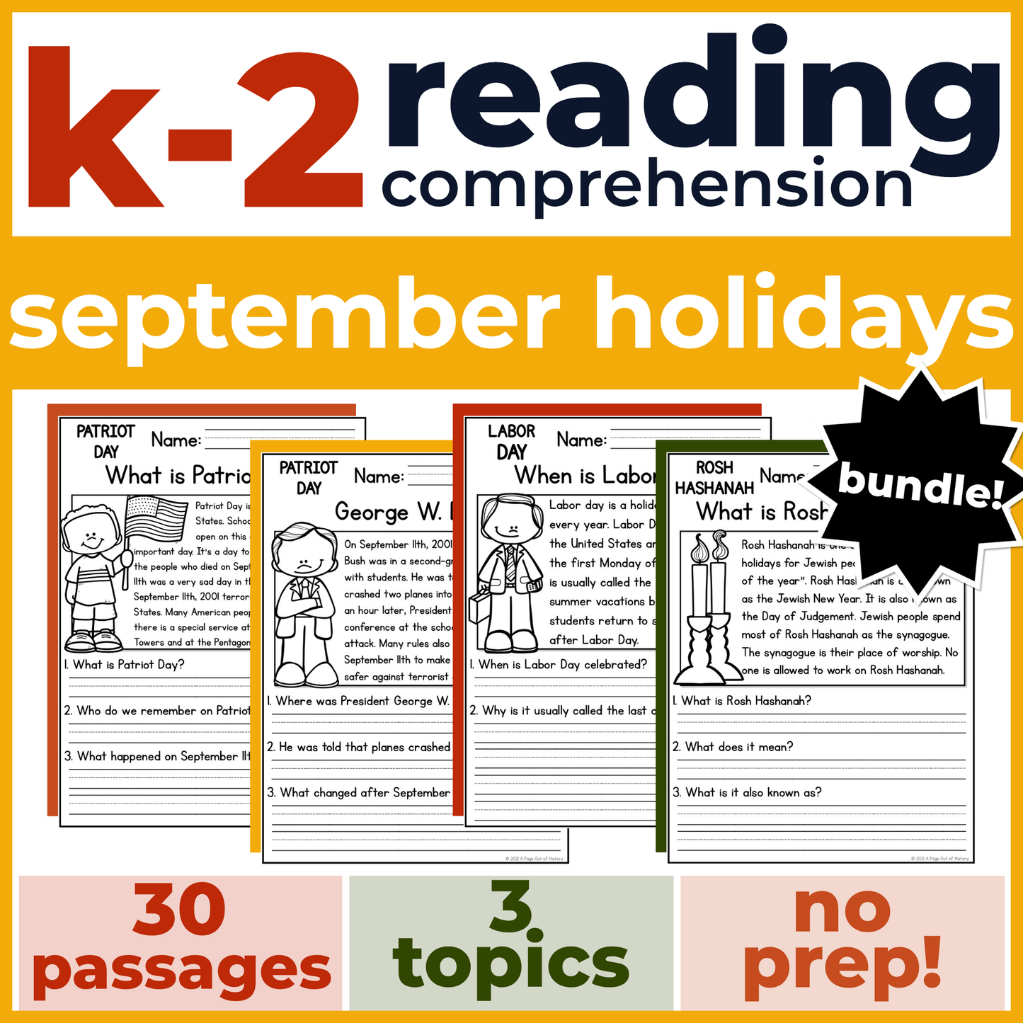 30+ September Holidays Reading Comprehension Passages + Questions