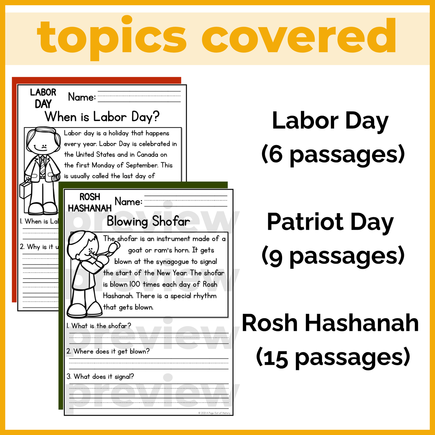 30+ September Holidays Reading Comprehension Passages + Questions