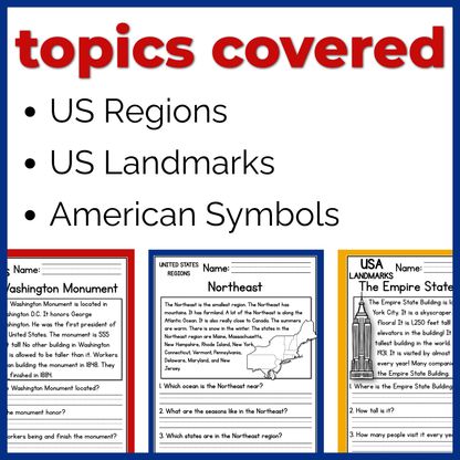30+ US Geography Reading Comprehension Passages + Questions