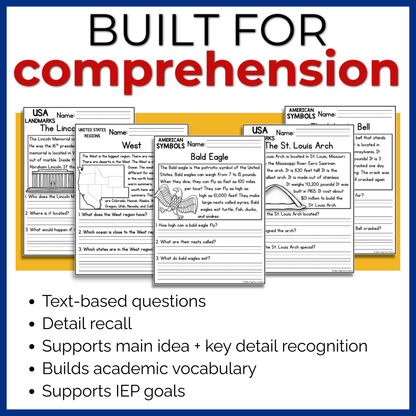 30+ US Geography Reading Comprehension Passages + Questions