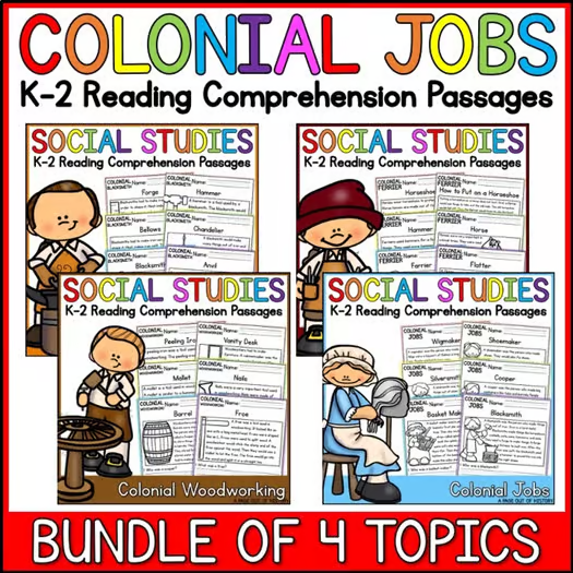 35+ Colonial America Jobs Reading Comprehension Passages + Questions