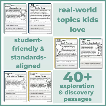 40+ Geography, Exploration & Discovery Reading Comprehension Passages + Questions