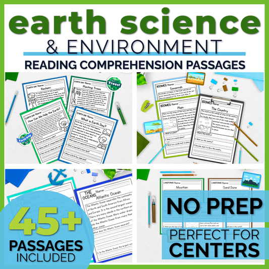 45+ Earth Science & Environment Reading Comprehension Passages + Questions