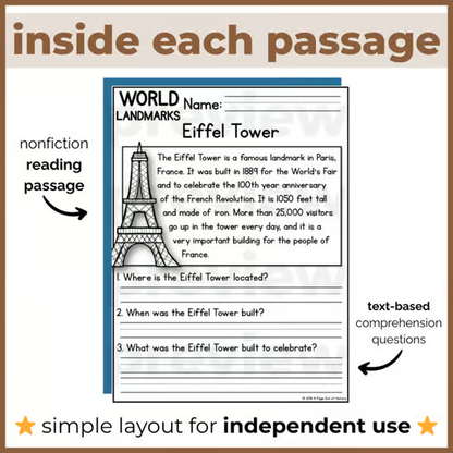 50+ Cultural Geography Reading Comprehension Passages + Questions