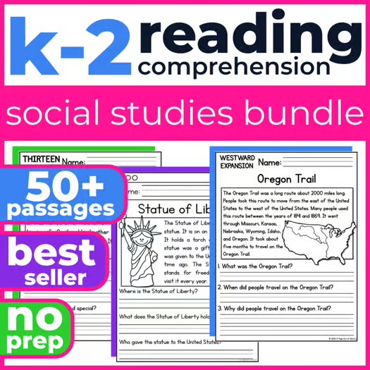 50+ Reading Comprehension Passages + Questions