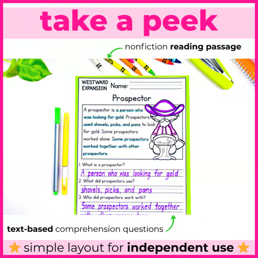 50+ Reading Comprehension Passages + Questions