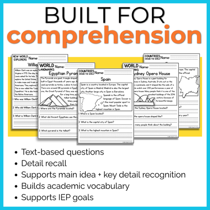 50+ Summer Learning Travel Around the World Reading Comprehension Passages + Questions