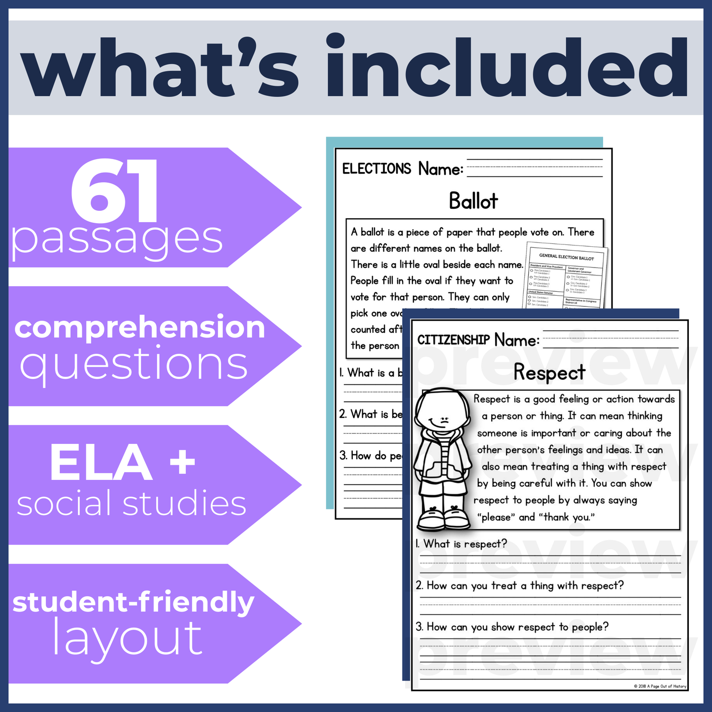 60+ Rights & Responsibilities Reading Comprehension Passages + Questions