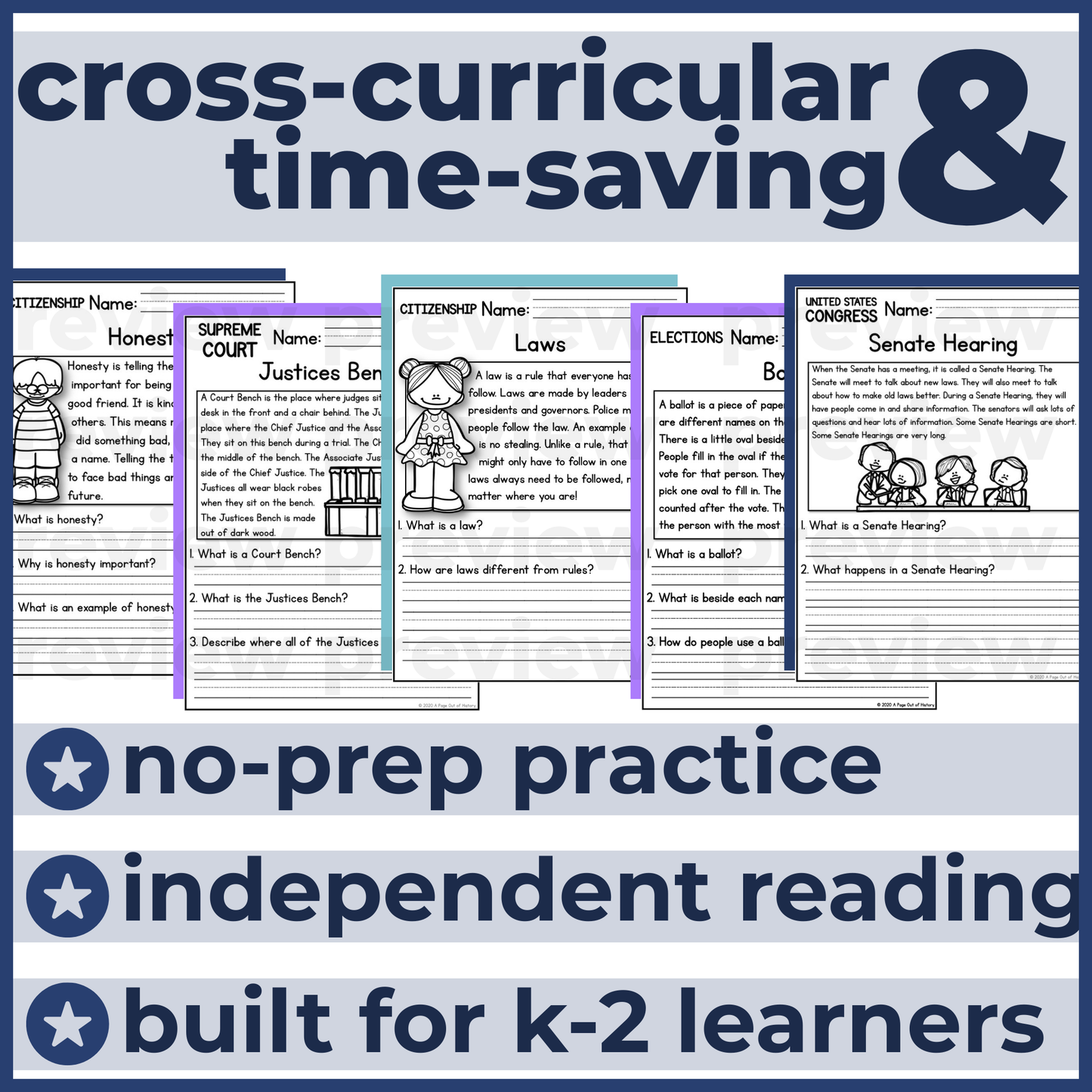 60+ Rights & Responsibilities Reading Comprehension Passages + Questions