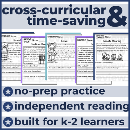 60+ Rights & Responsibilities Reading Comprehension Passages + Questions