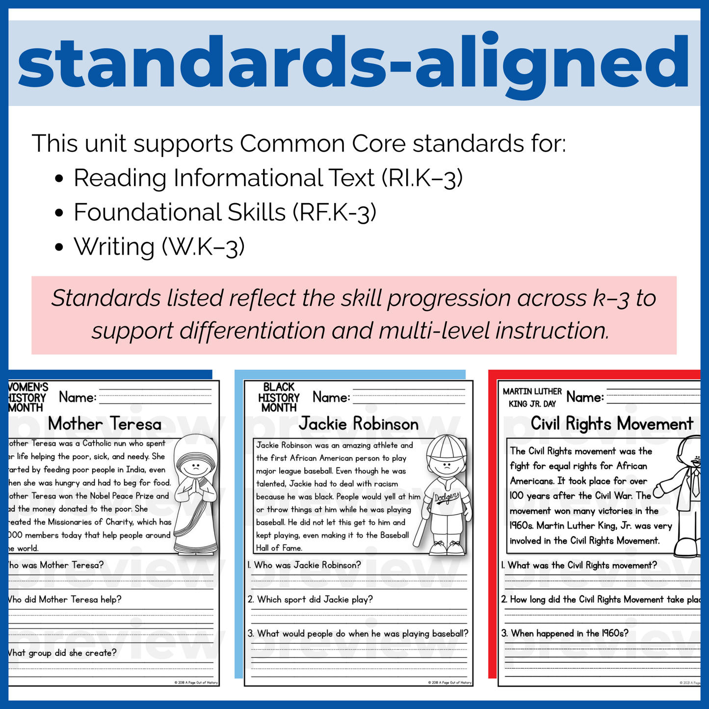 65+ Famous Americans Reading Comprehension Passages + Questions