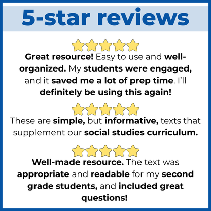 65+ Famous Americans Reading Comprehension Passages + Questions