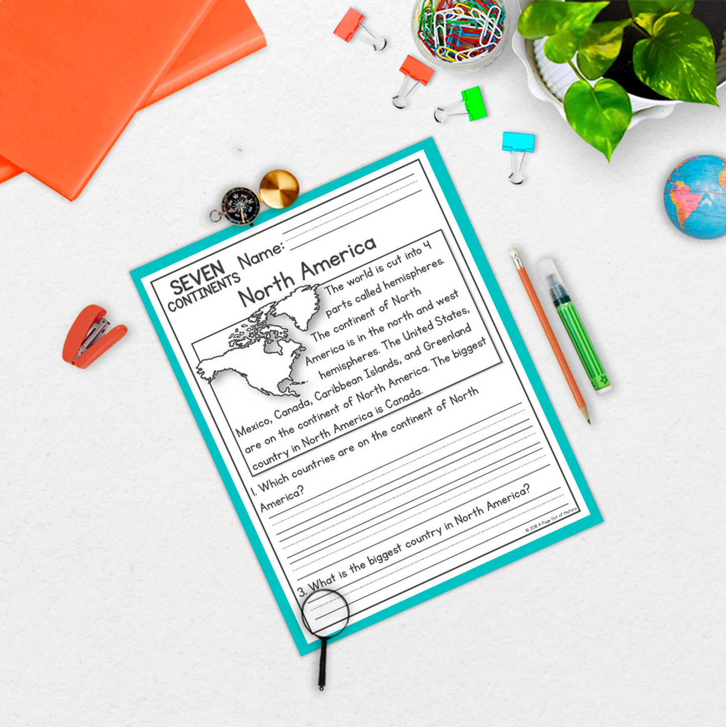 7 Continents Reading Comprehension Passages + Questions