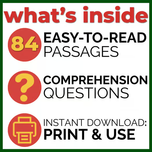80+ December Holidays Reading Comprehension Passages + Questions