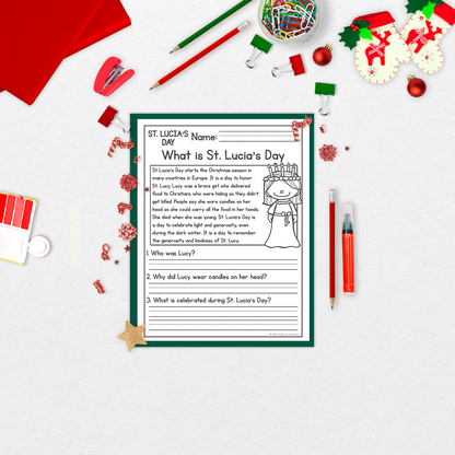 80+ December Holidays Reading Comprehension Passages + Questions