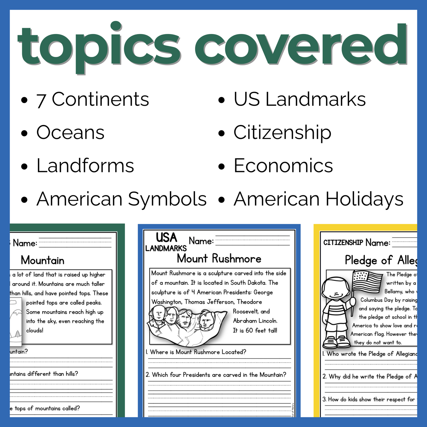 1st grade Reading Comprehension Passages + Questions