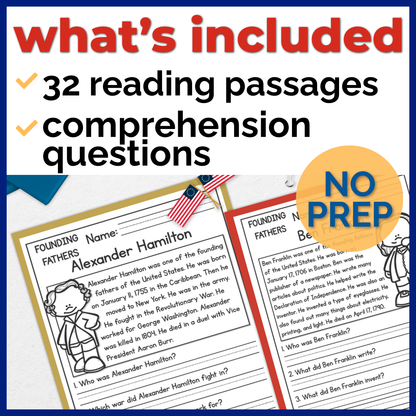 American Revolution Reading Comprehension Passages + Questions