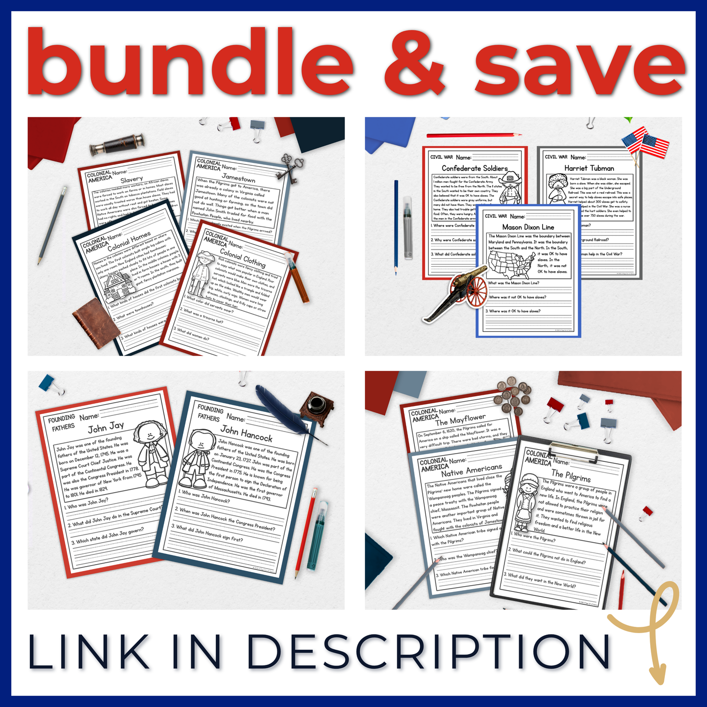 American Revolution Reading Comprehension Passages + Questions