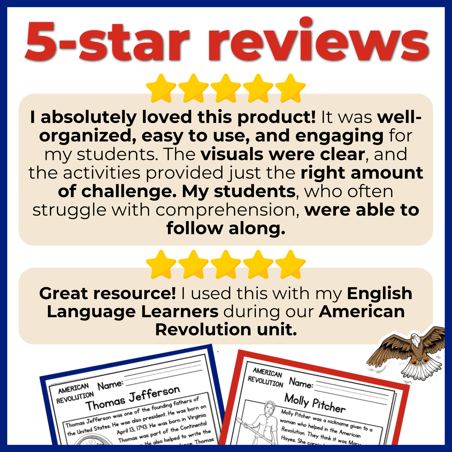 American Revolution Reading Comprehension Passages + Questions