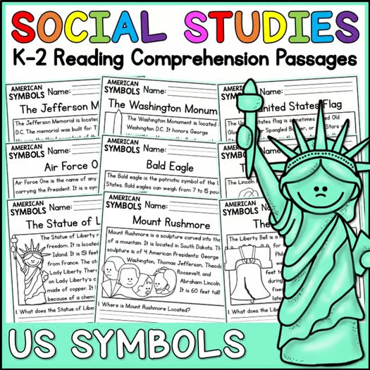 US Symbols Reading Comprehension Passages + Questions