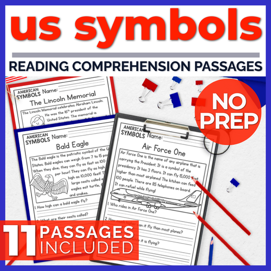 US Symbols Reading Comprehension Passages + Questions