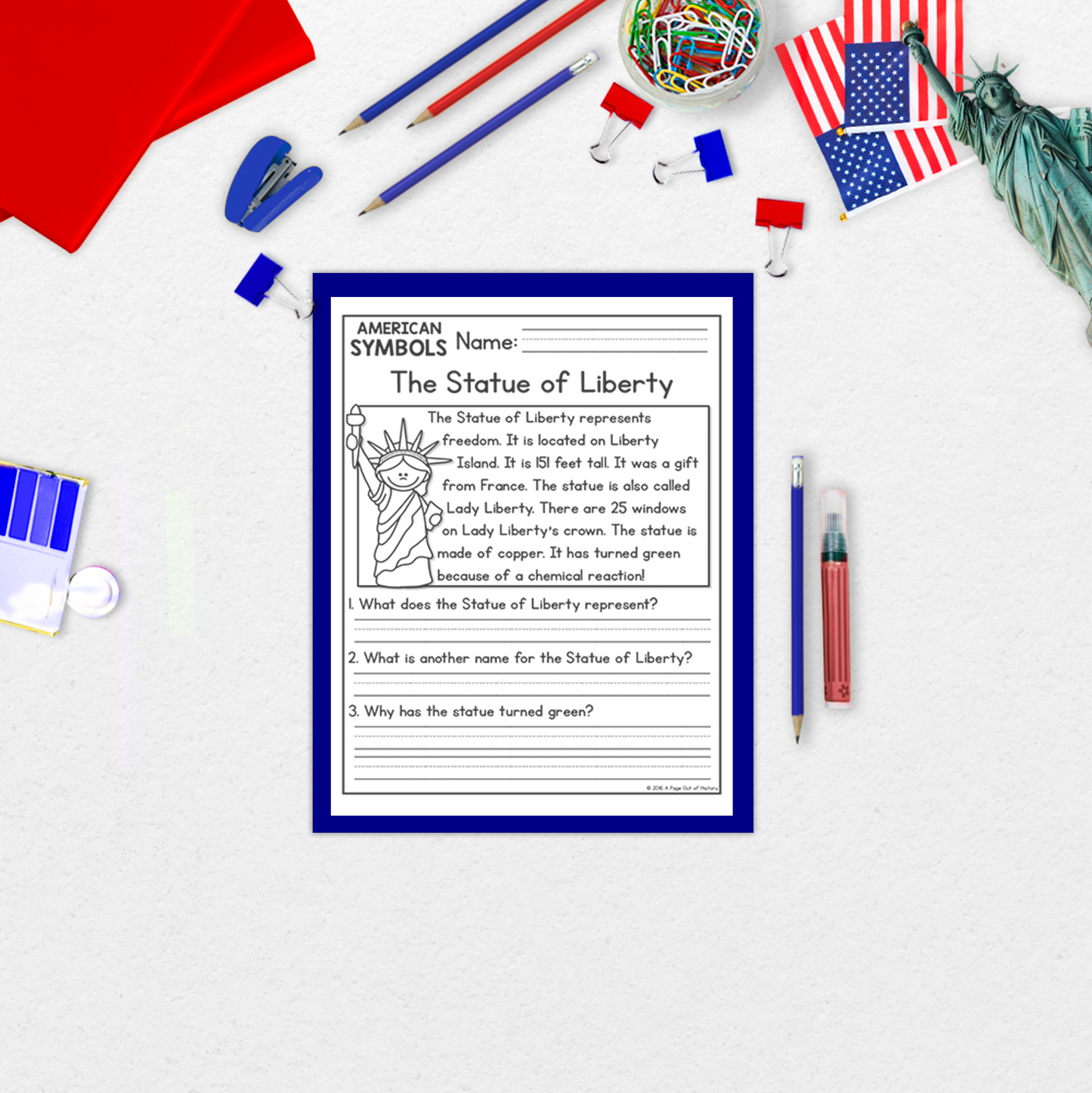 US Symbols Reading Comprehension Passages + Questions